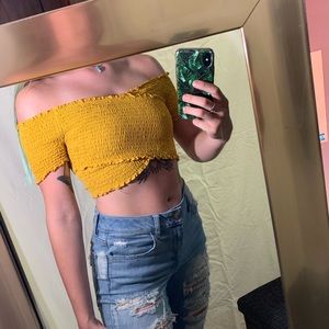 yellow crop top